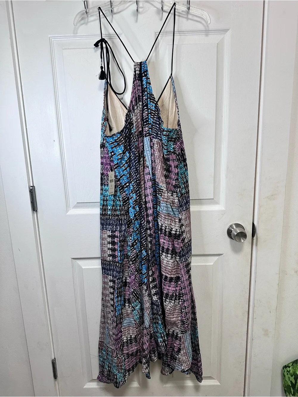 Anthropologie Multicolor Printed Maxi Dress in Pink, Teal, Black